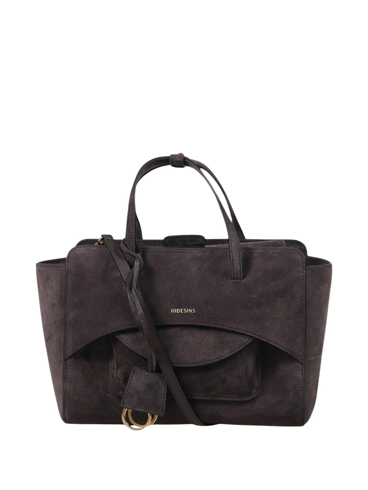 Borsa tote strutturata Flap M HIDESINS FL12SDSMK SUEDE SMOKY 