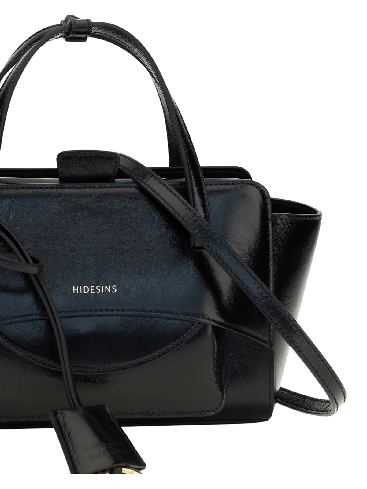 Borsa a spalla Flap Small con manico superiore HIDESINS FL13CRBLK CRISP BALCK 