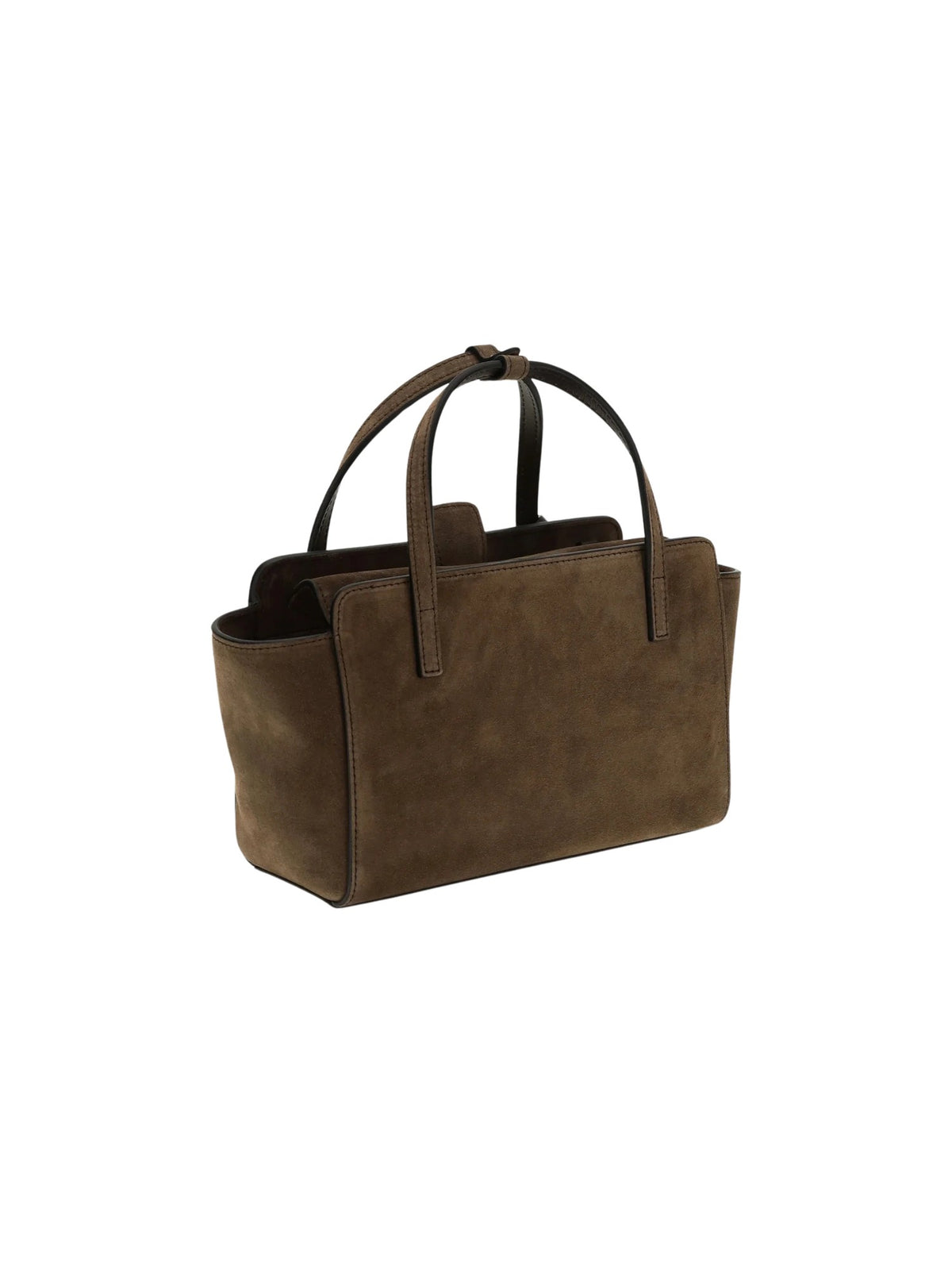 Borsa tote con logo stampato effetto suede HIDESINS FL13SDCHO SUEDE CHOCOLAT 