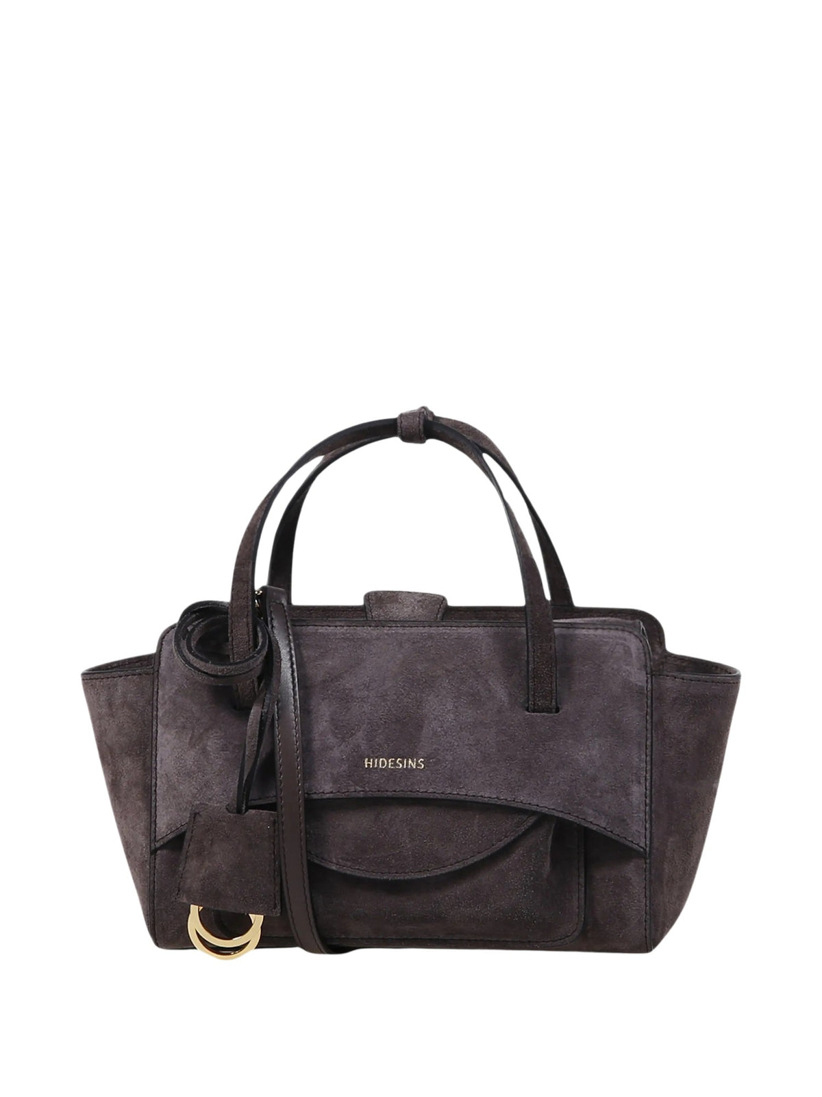 Borsa tote in suede con logo lettering HIDESINS FL13SDSMK SUEDE SMOKY 