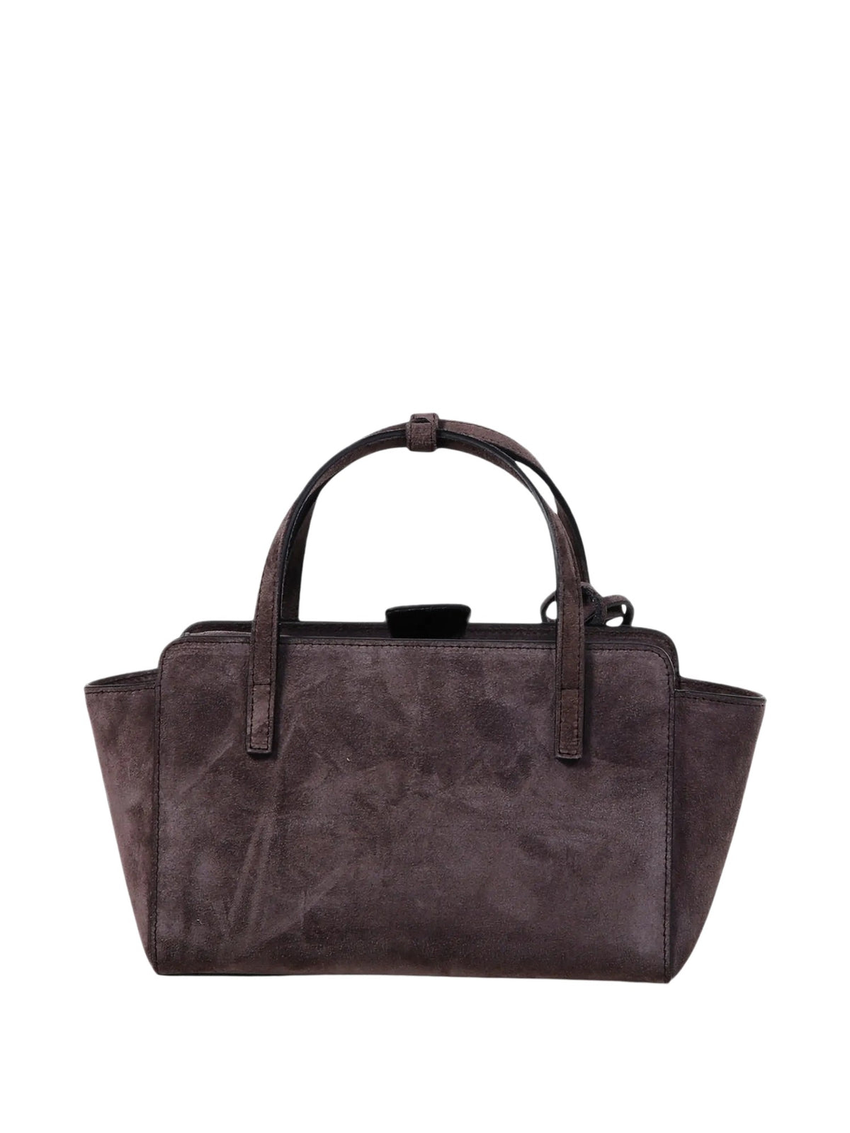 Borsa tote in suede con logo lettering HIDESINS FL13SDSMK SUEDE SMOKY 