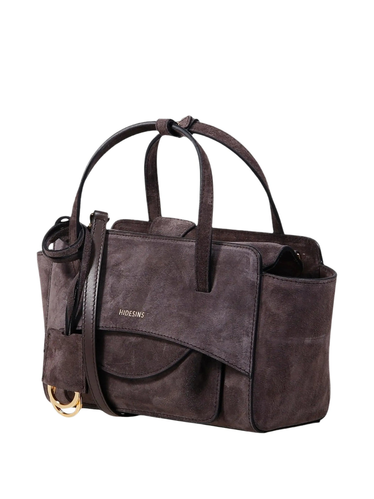 Borsa tote in suede con logo lettering HIDESINS FL13SDSMK SUEDE SMOKY 