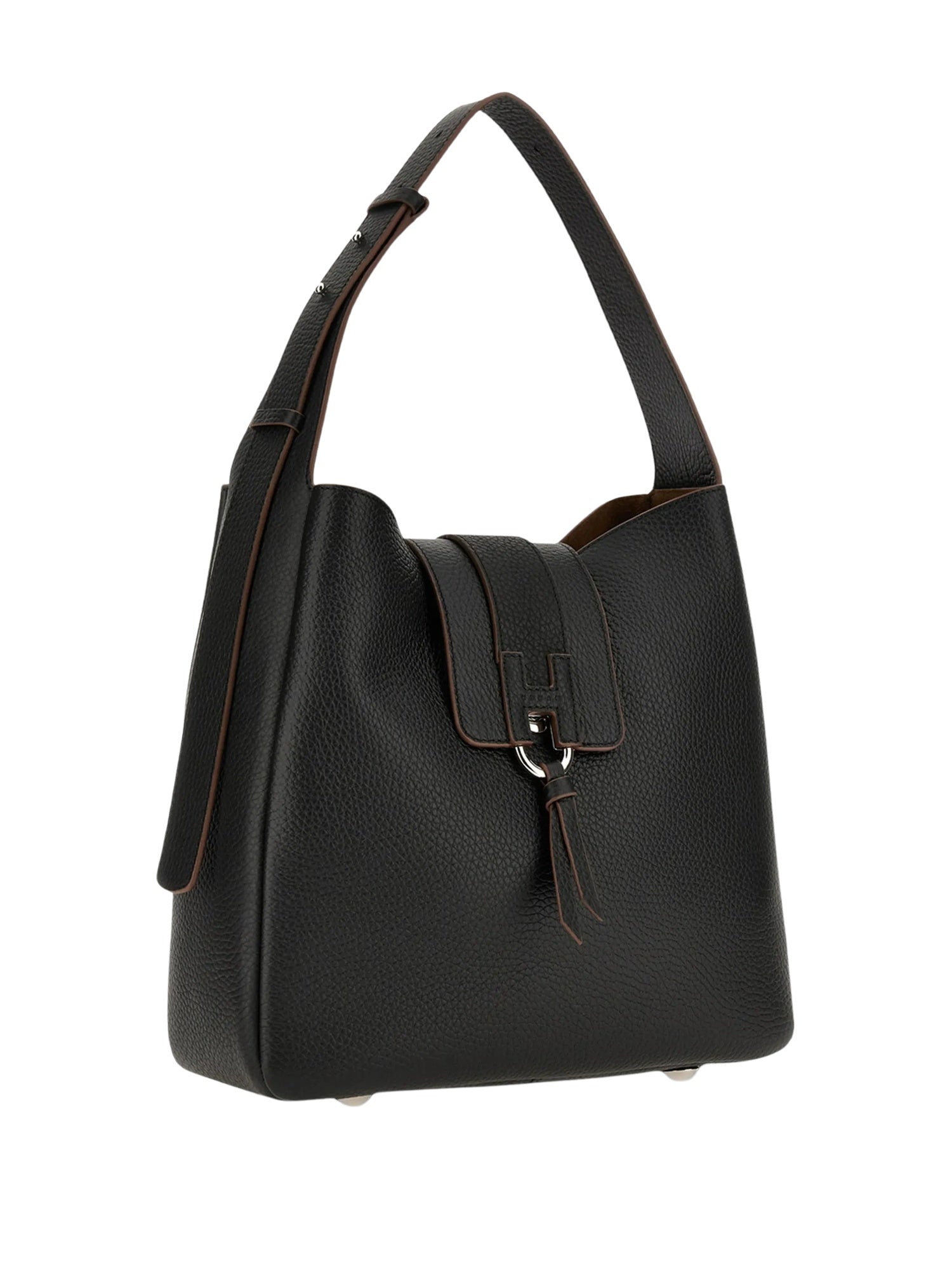 Borsa a spalla con dettaglio nappine<BR/> HOGAN KBW01XS0200TH1B999 NERO 