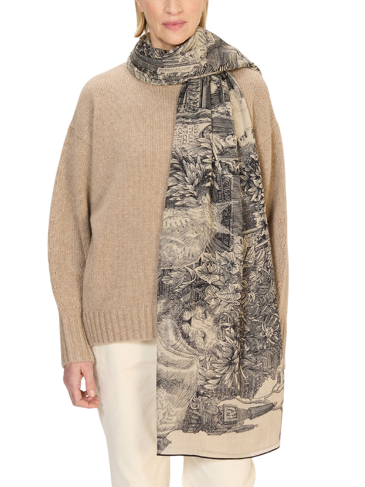 Sciarpa Piranesi in 100% lana INOUI ET221PI01 BLACK 