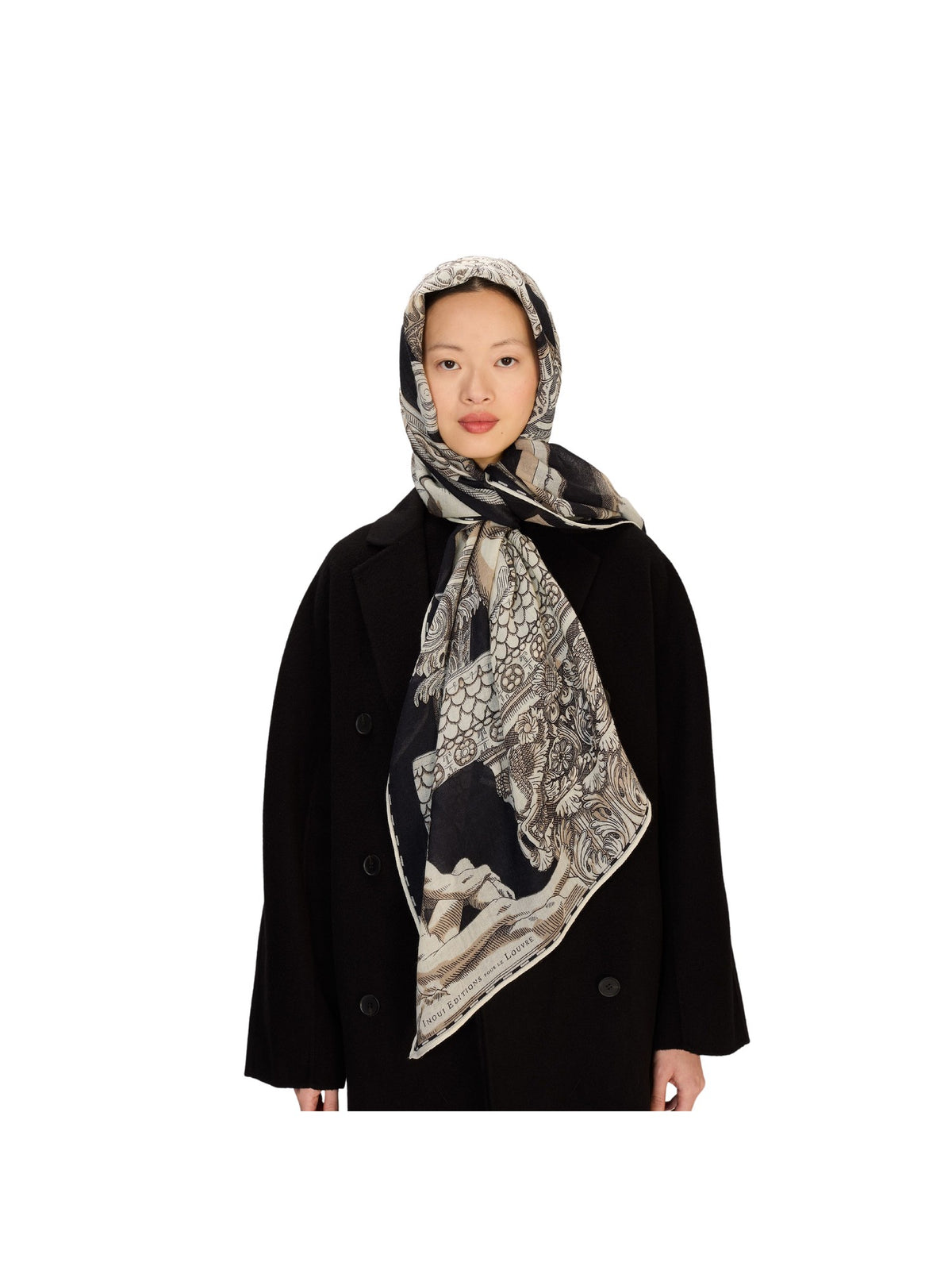 Sciarpa 80 Archives INOUI ET22ARC01 BLACK 