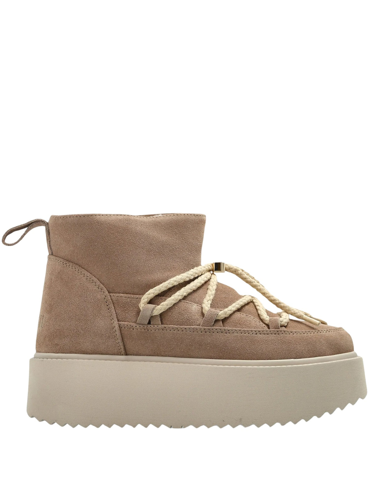 Stivaletti platform stringati<BR/> INUIKII CLASSIC LOW PLATFORM BEIGE 