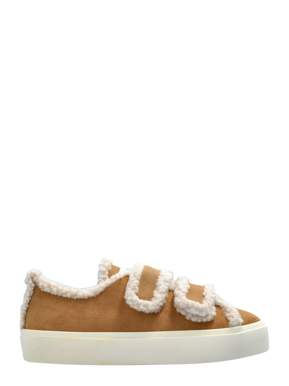 Sneakers low-top con cinturini touch rifiniti INUIKII SHEARLING LOW VELCRO BEIGE 