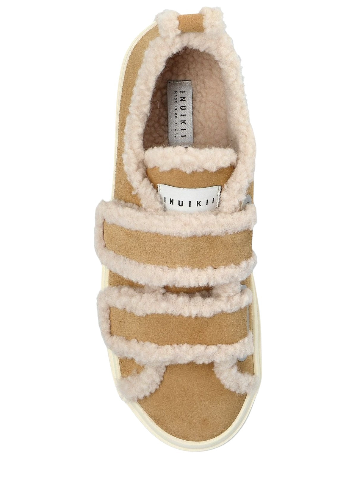 Sneakers low-top con cinturini touch rifiniti INUIKII SHEARLING LOW VELCRO BEIGE 