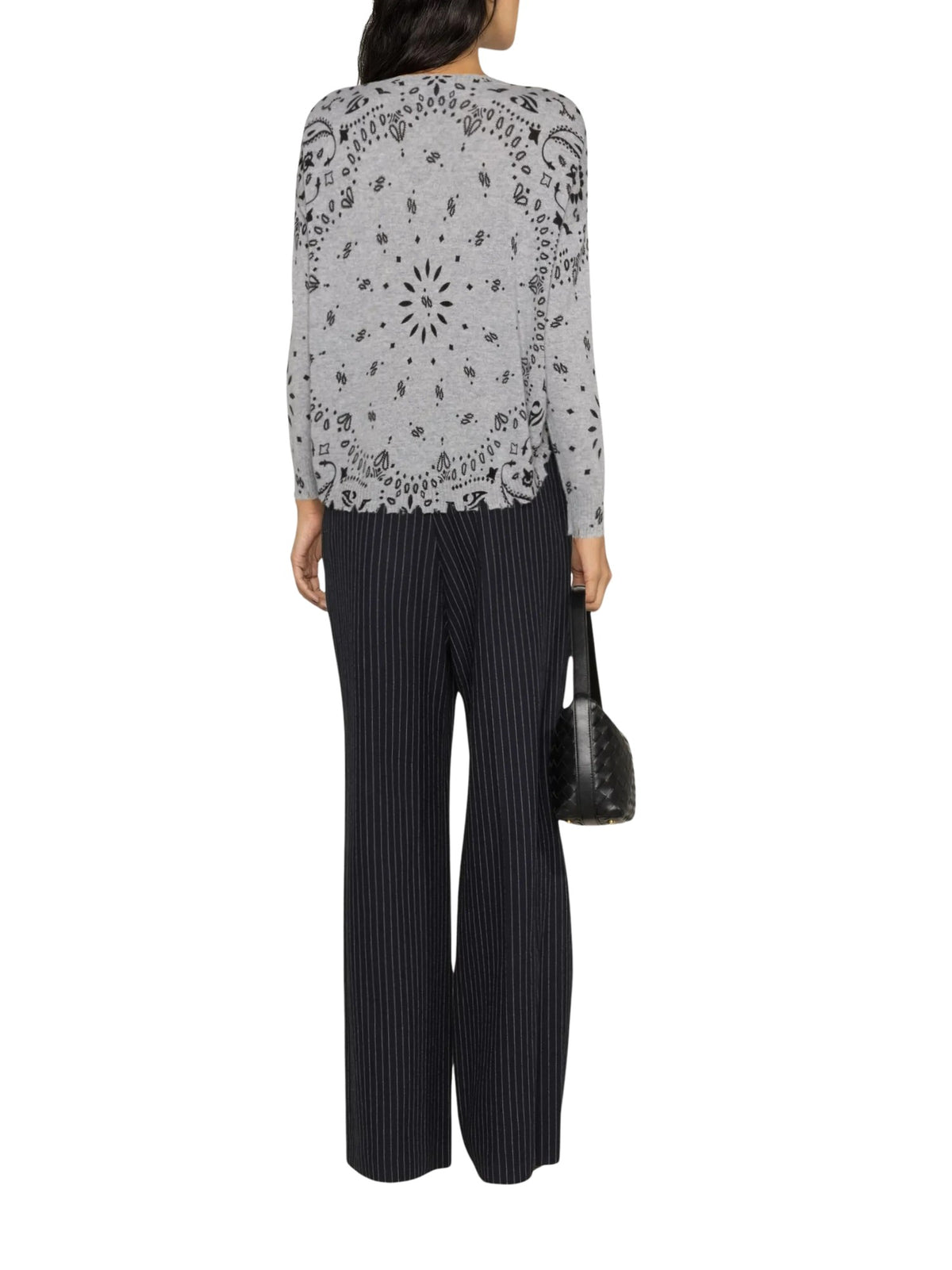 Maglione Mela Bandana grigio melange<BR/> Kujten F2500 148 