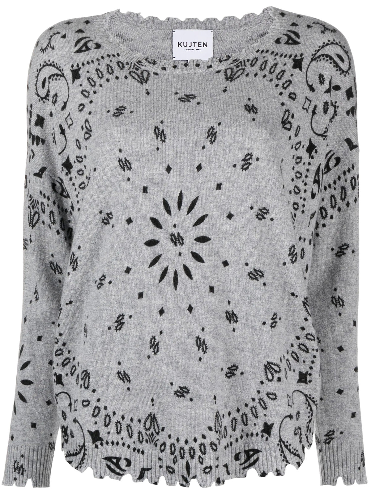 Maglione Mela Bandana grigio melange<BR/> Kujten F2500 148 