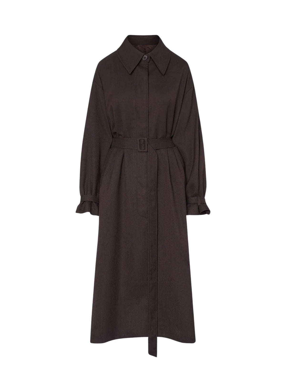 Giacca con collo oversize e cintura<BR/> LA PISCINE WO018 013 