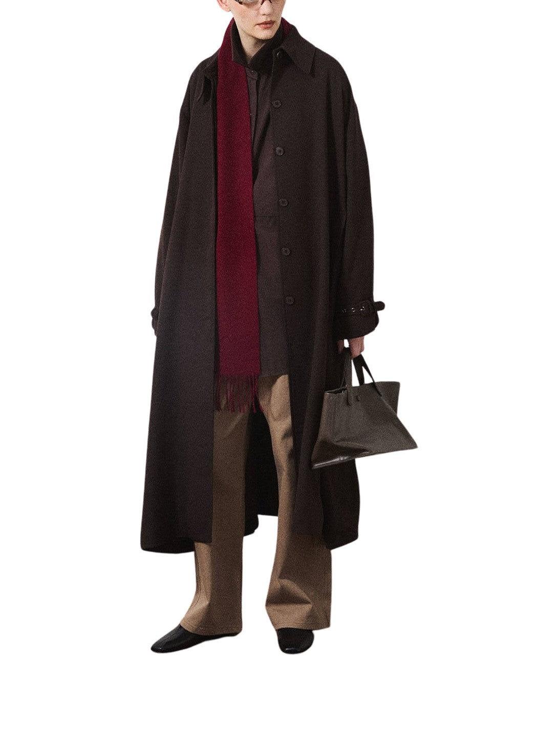Giacca con collo oversize e cintura<BR/> LA PISCINE WO018 013 