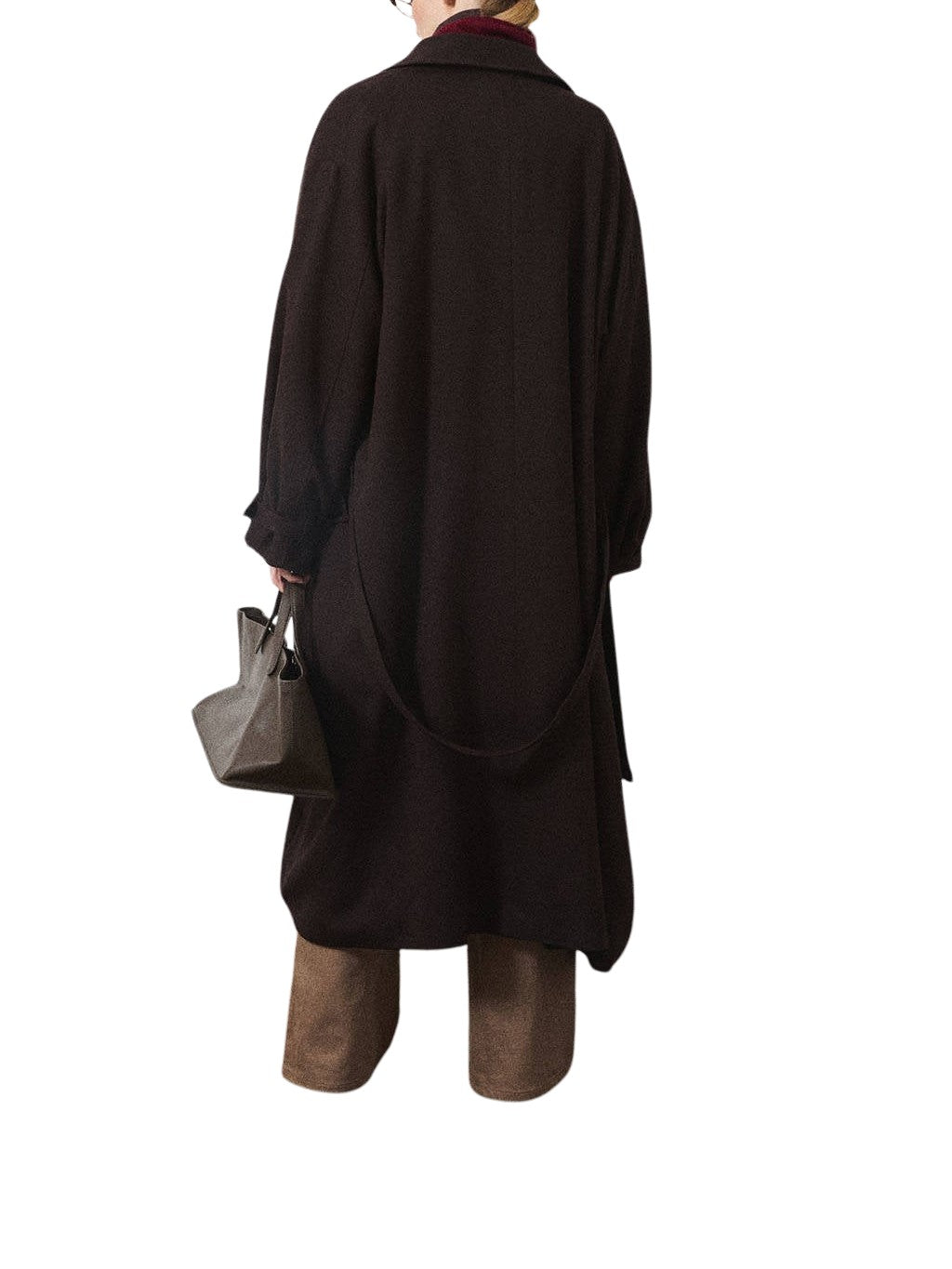 Giacca con collo oversize e cintura<BR/> LA PISCINE WO018 013 