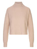 Maglione a costine con collo a imbuto