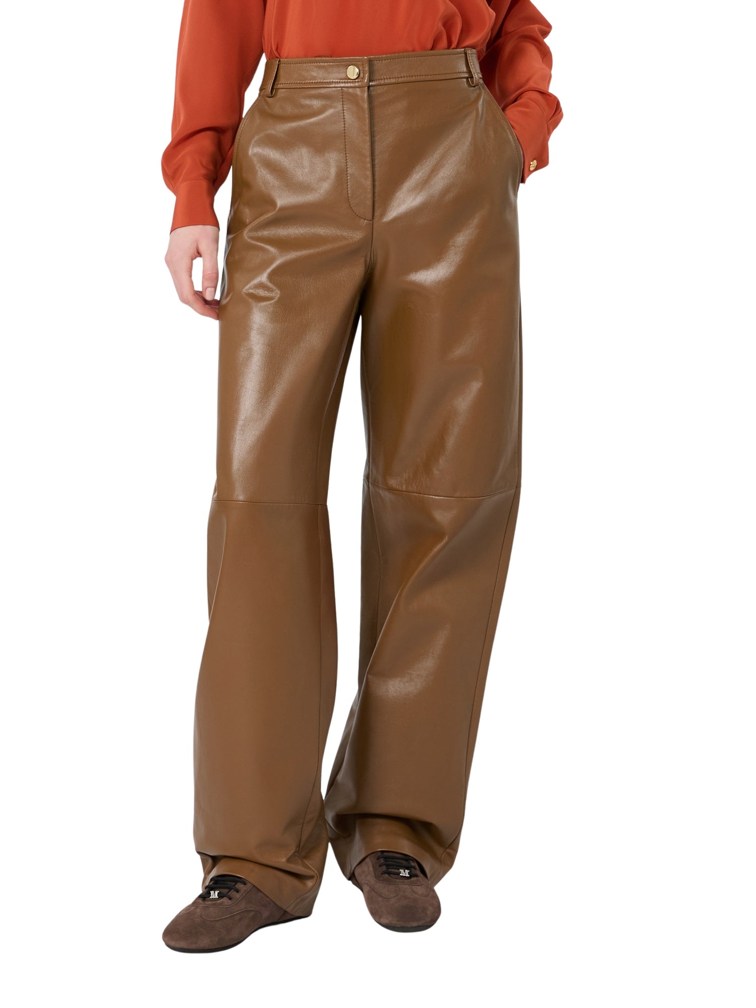 Pantalone barrel leg in nappa<BR/> Max Mara Studio 2626436011600 002 