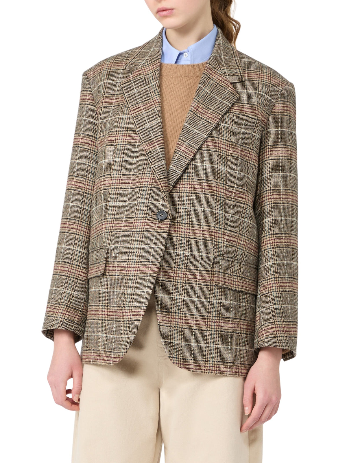 Blazer monopetto in lana Principe di Galles Max Mara Weekend 2625046082600 003 