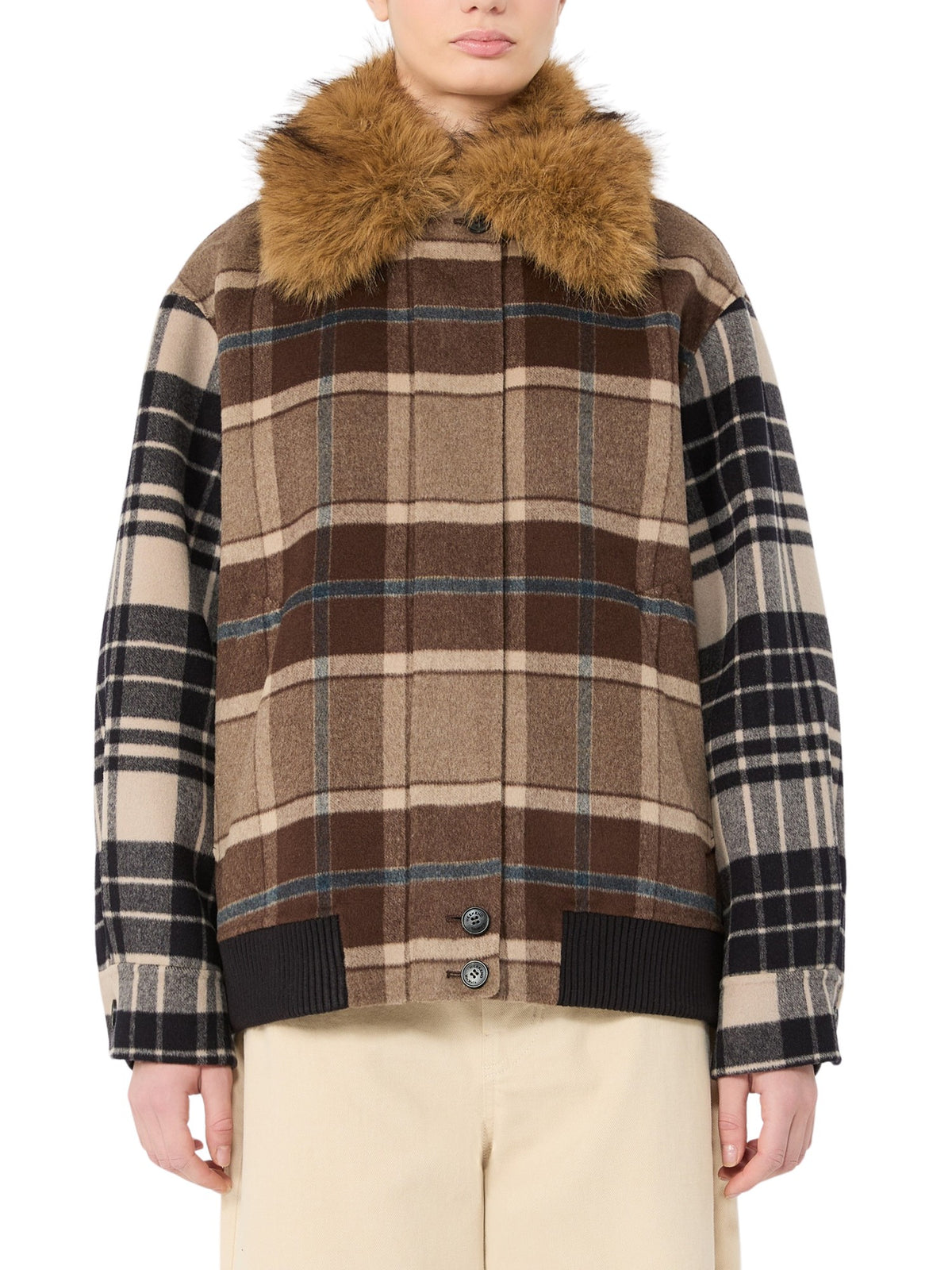 Bomber in drap di lana Check Max Mara Weekend 2625086022600 001 