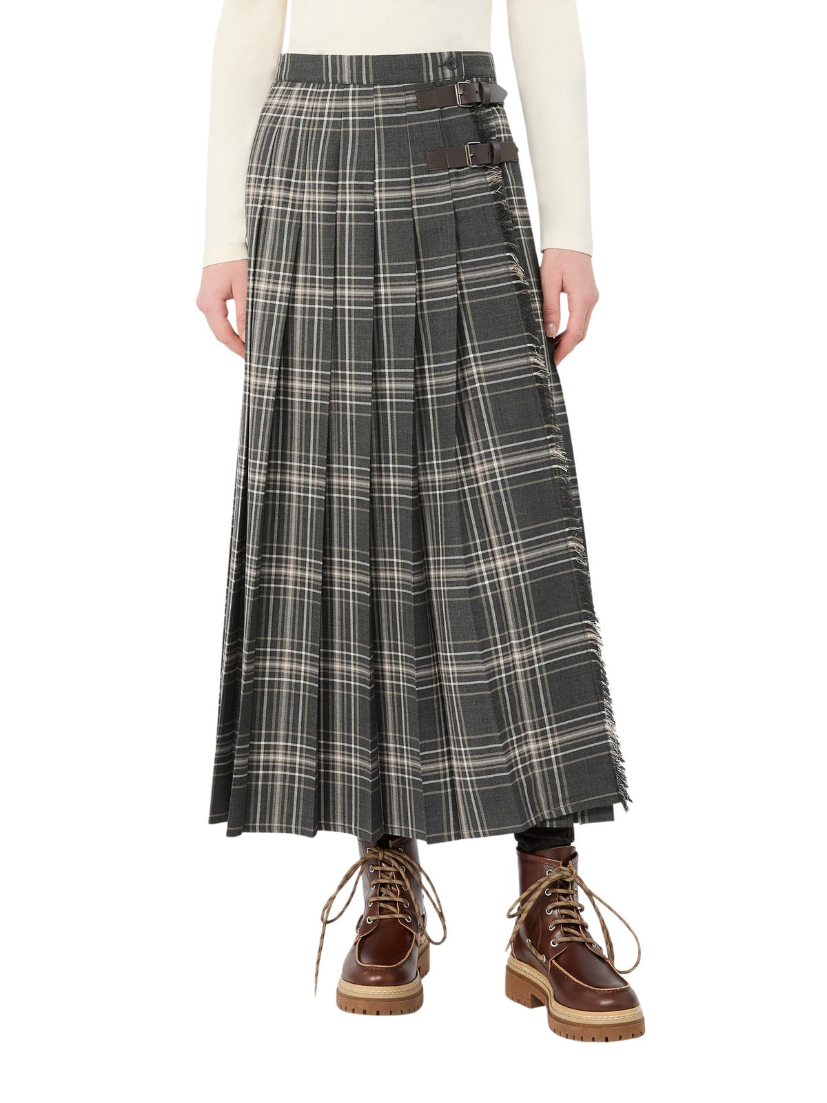 Gonna a pieghe in batavia di lana<BR/> Max Mara Weekend 2625106092600 001 