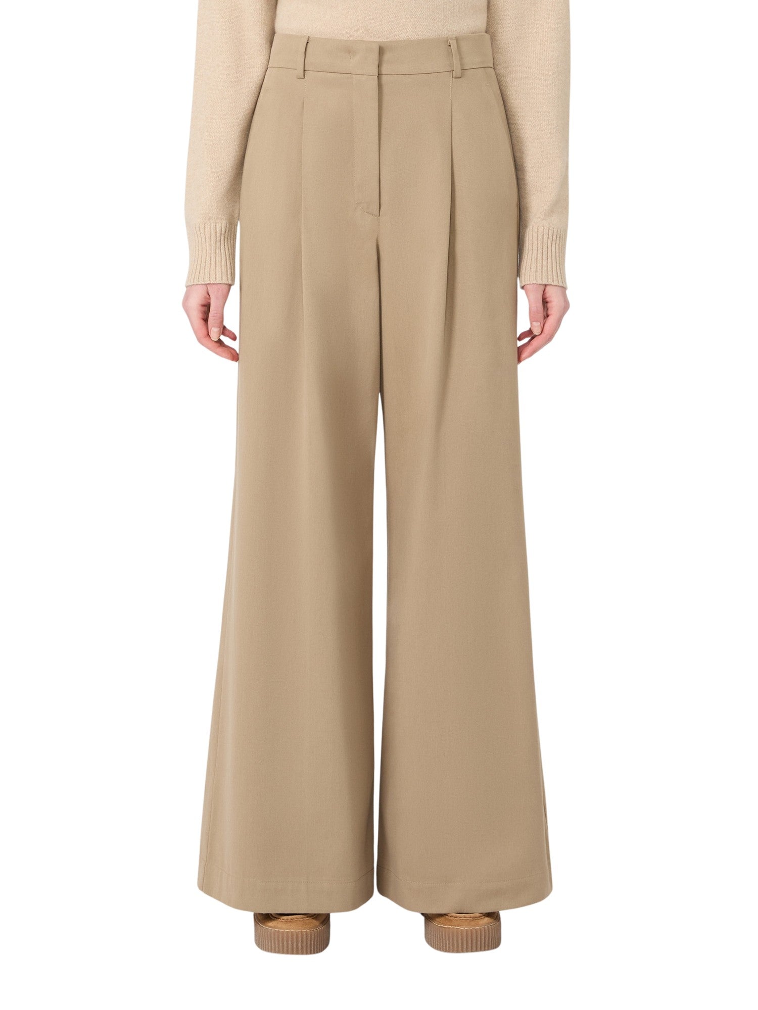 Pantaloni Ampi in Drill di Cotone Max Mara Weekend 2625136082600 001 