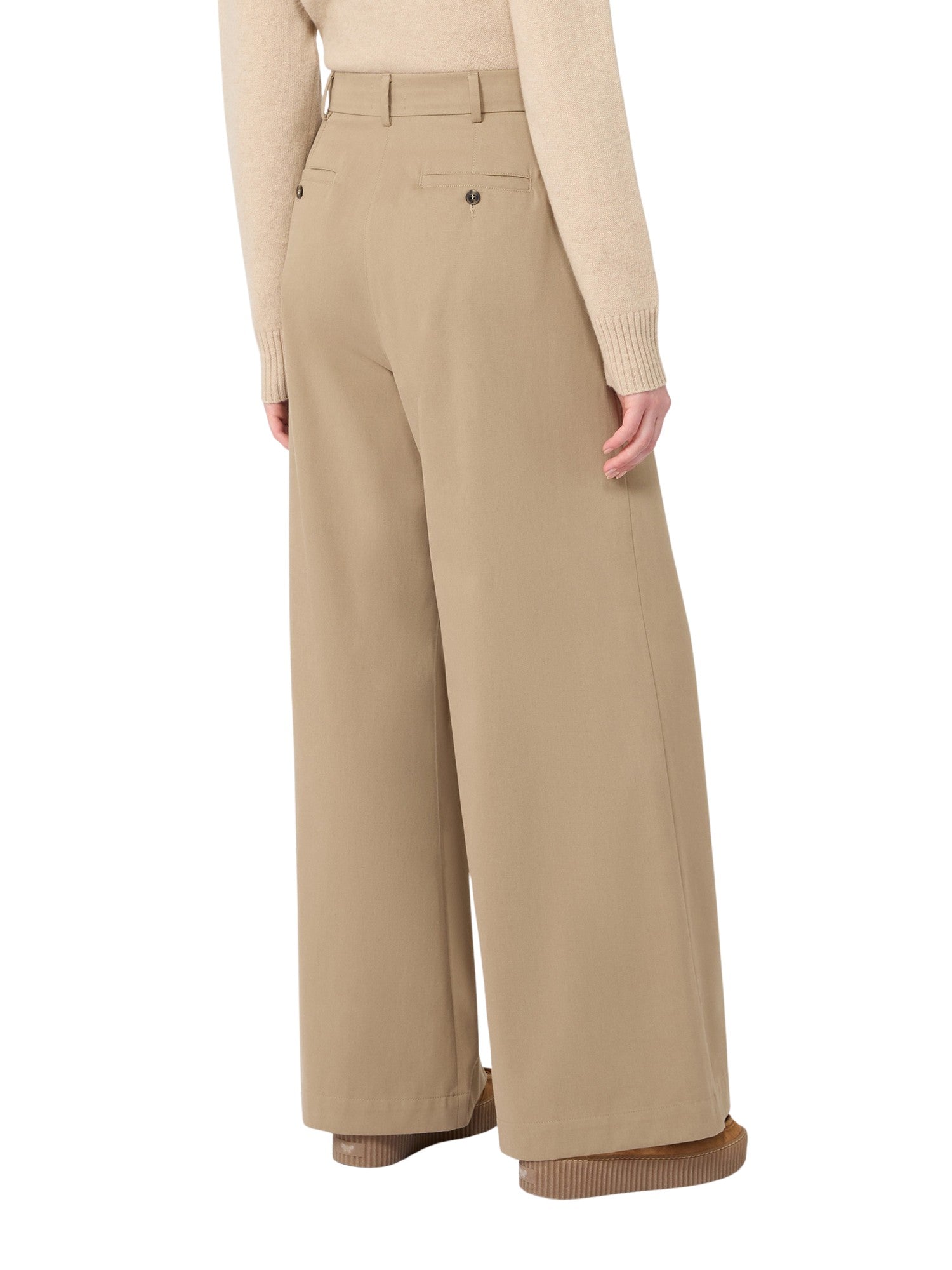 Pantaloni Ampi in Drill di Cotone Max Mara Weekend 2625136082600 001 