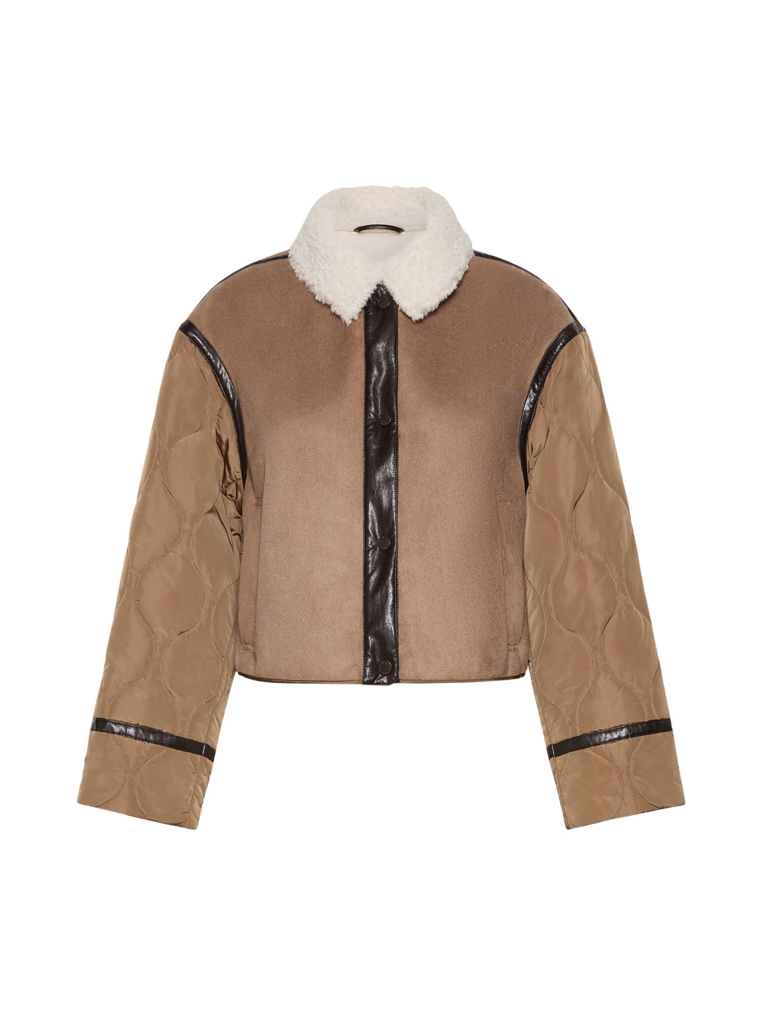 Giacca crop in effetto suede e tessuto tecnico<BR/> Max Mara Weekend 2625486011600 001 