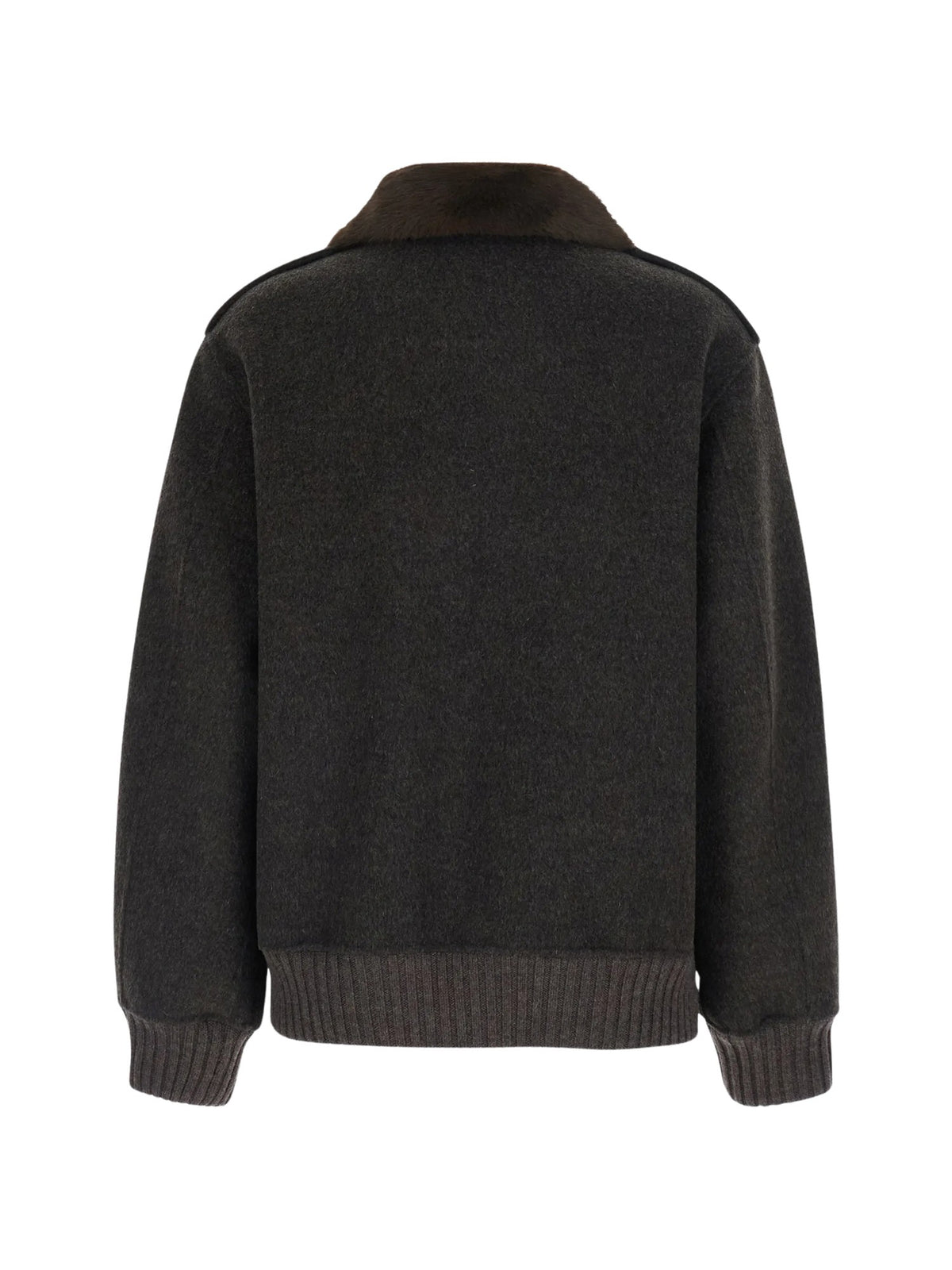 Giacca in lana con collo in ecopelliccia<BR/> P.A.R.O.S.H. LEAK26-D431894 086 