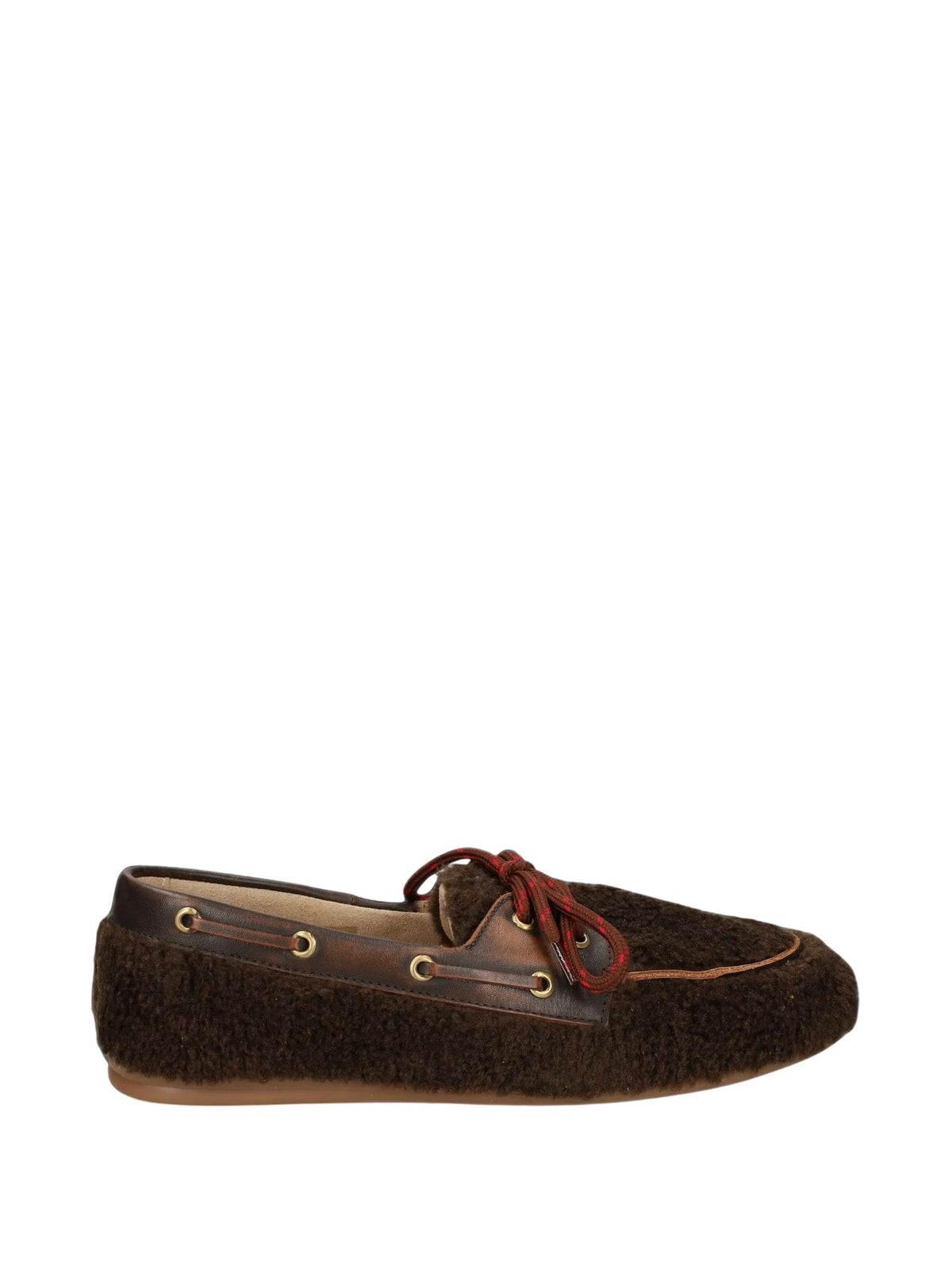 Mocassini con lacci effetto shearling POSA PW106 2021 