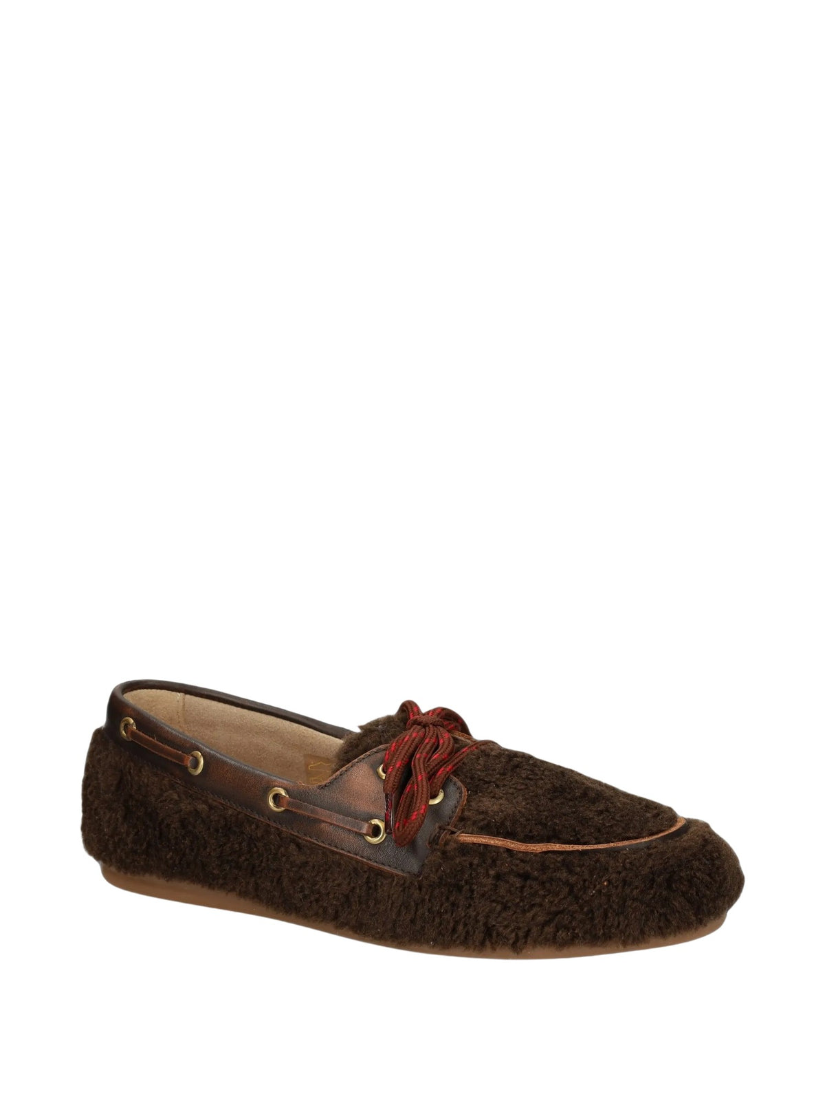 Mocassini con lacci effetto shearling POSA PW106 2021 