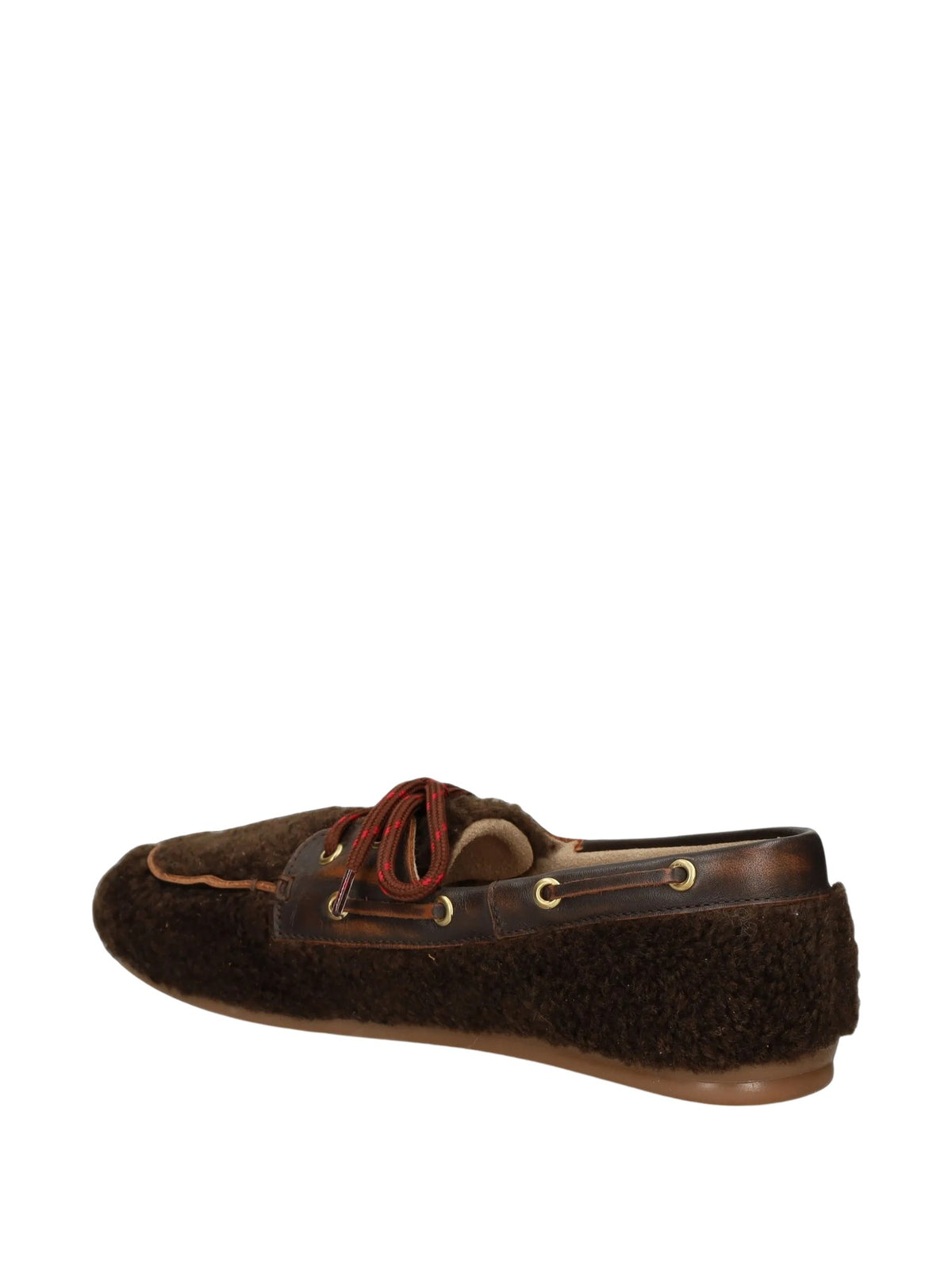 Mocassini con lacci effetto shearling POSA PW106 2021 