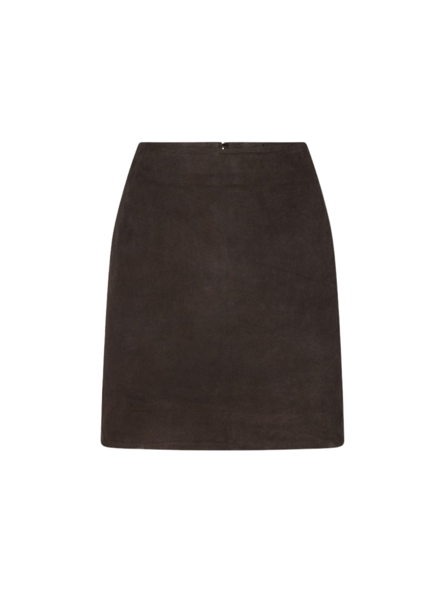 Minigonna in suede marrone scuro<BR/> Rotate 1161681111 1111 