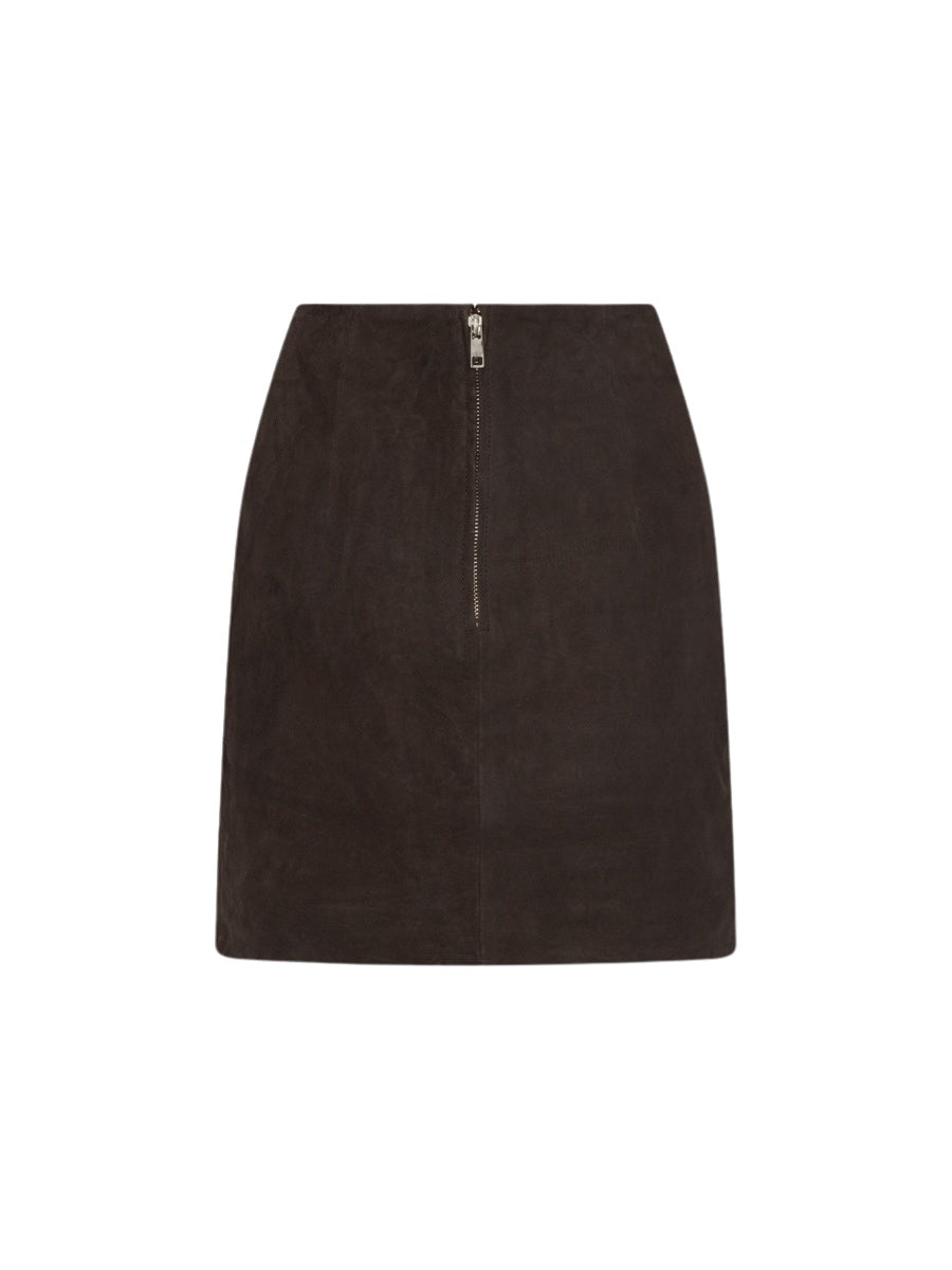 Minigonna in suede marrone scuro<BR/> Rotate 1161681111 1111 