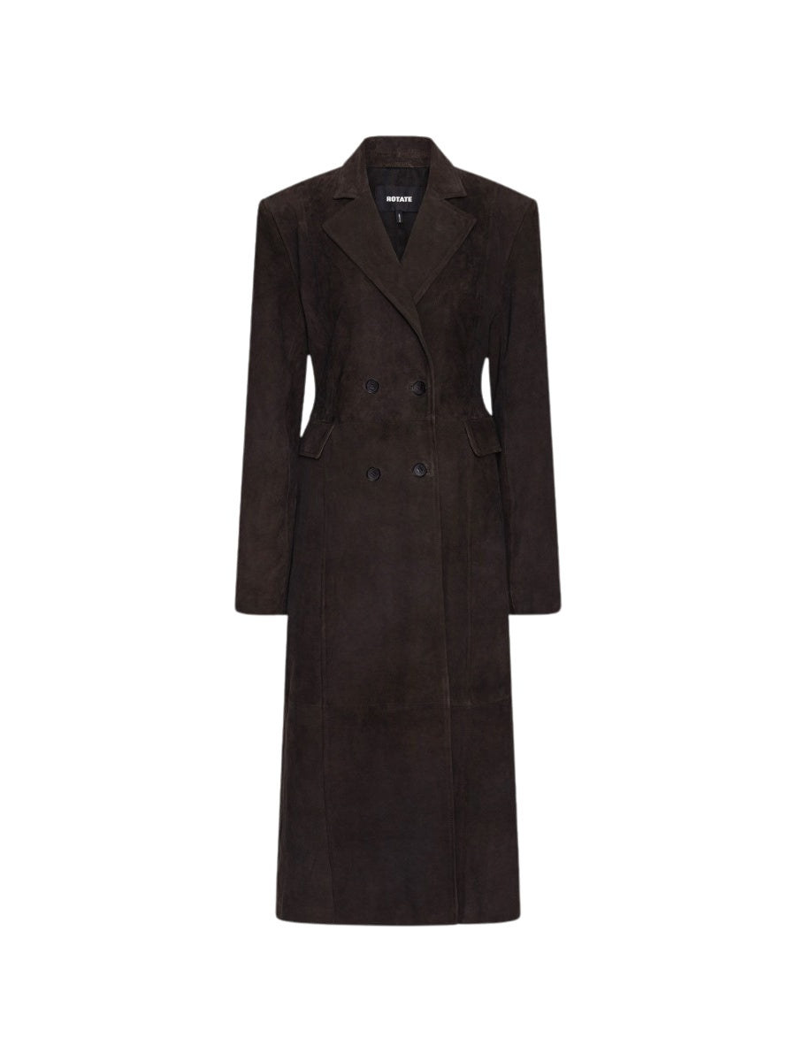 Cappotto lungo doppiopetto in suede<BR/> Rotate 116503 1111 