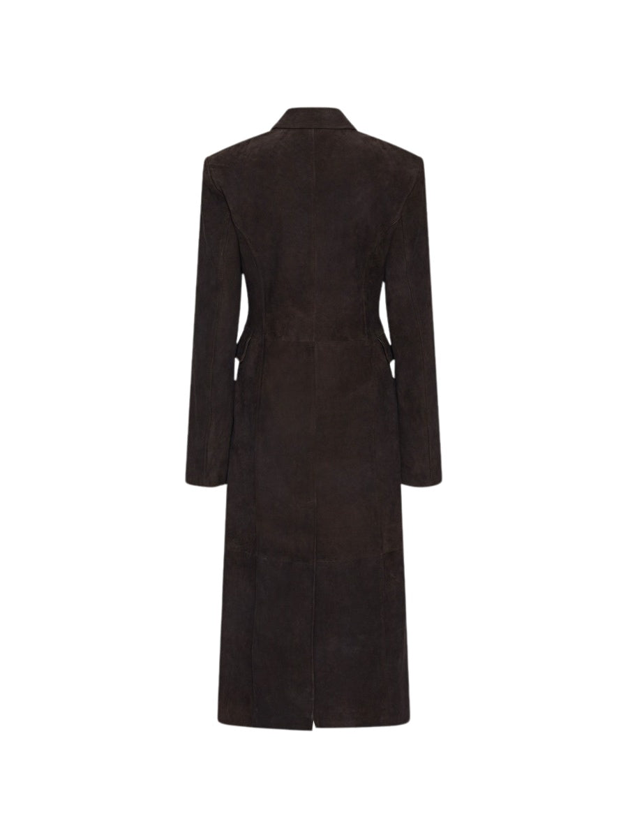 Cappotto lungo doppiopetto in suede<BR/> Rotate 116503 1111 