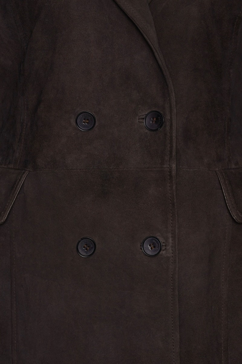 Cappotto lungo doppiopetto in suede<BR/> Rotate 116503 1111 