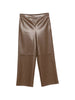 Pantaloni cropped in ecopelle