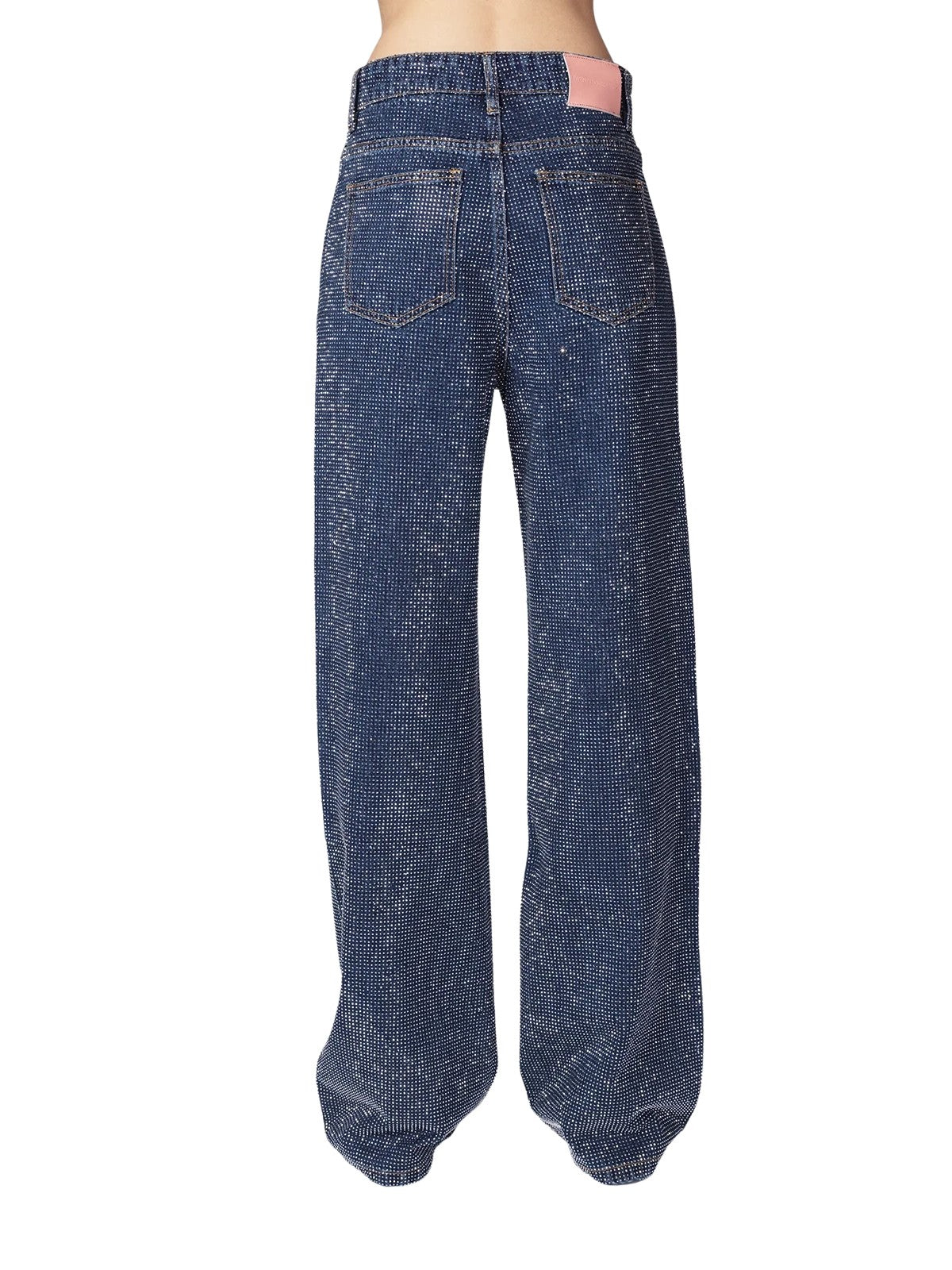 Pantaloni Nebry in denim con micro-strass<BR/> Twenty four haitch A0314BLU62A BLUE 