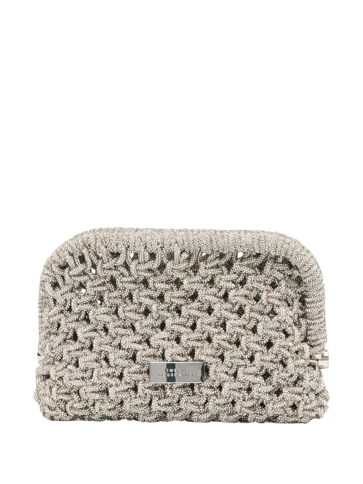 Borsa a spalla in tessuto con cristalli<BR/> Twenty four haitch BAG06162A ARGENTO 