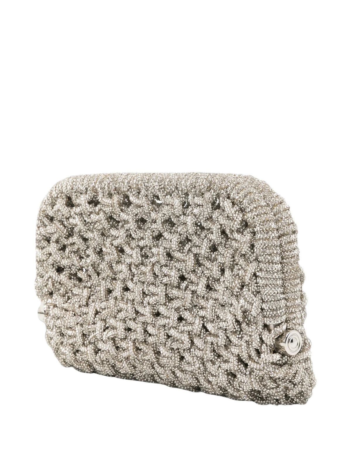 Borsa a spalla in tessuto con cristalli<BR/> Twenty four haitch BAG06162A ARGENTO 