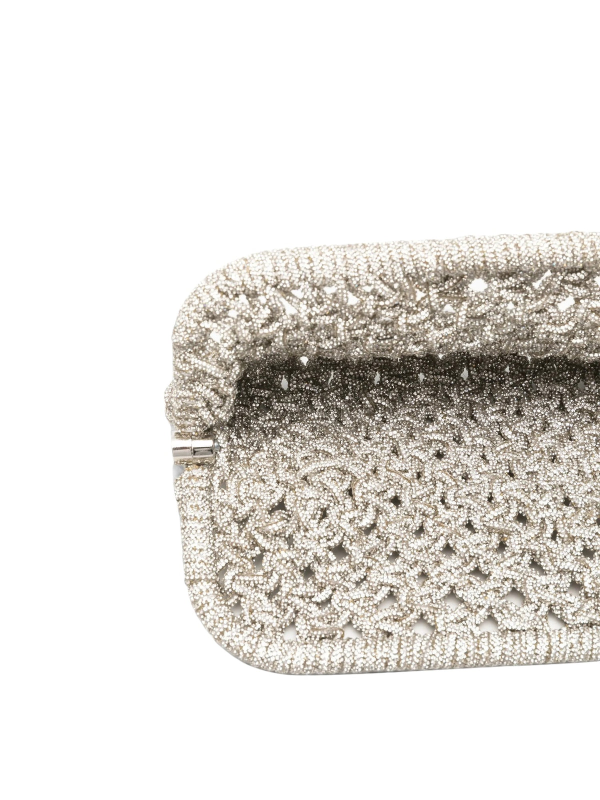 Borsa a spalla in tessuto con cristalli<BR/> Twenty four haitch BAG06162A ARGENTO 