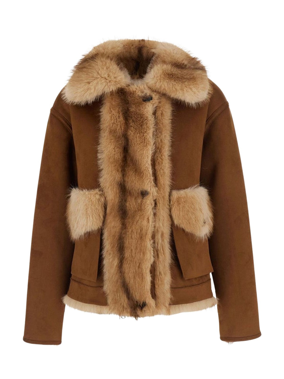 Giacca in montone Cincilla bonded con zip URBANCODE BJ 20372 TAN/MULTI 