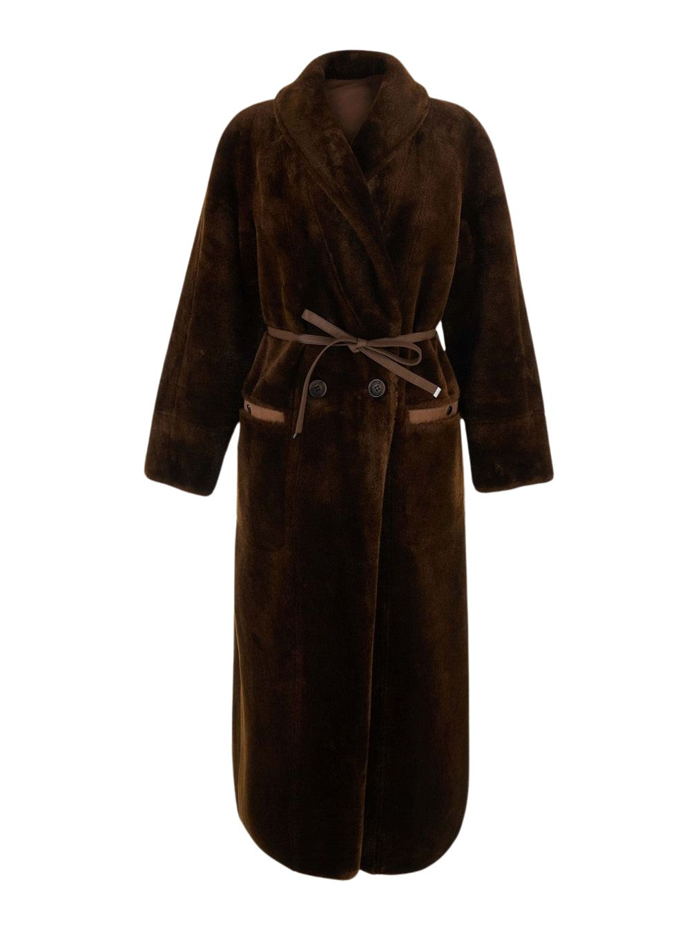 Cappotto Merino a trapezio con cintura URBANCODE BJ 20391 COFFEE 