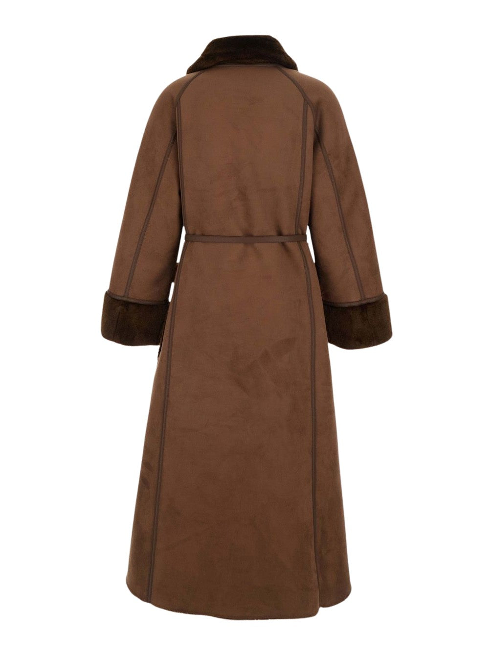 Cappotto Merino a trapezio con cintura URBANCODE BJ 20391 COFFEE 