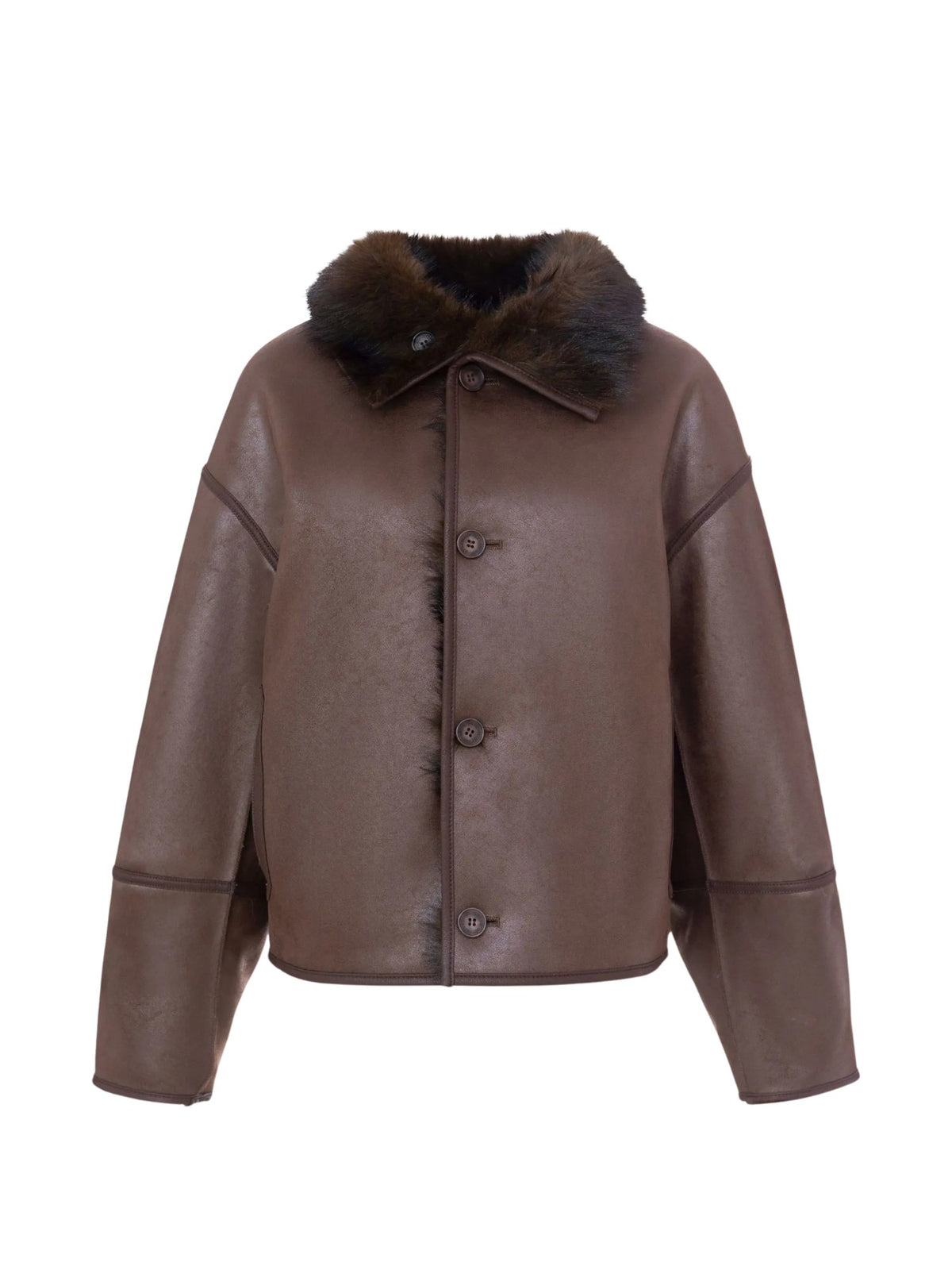 Cappotto reversibile in pelliccia sintetica<BR/> URBANCODE BJ 20455 TRUFFLE 