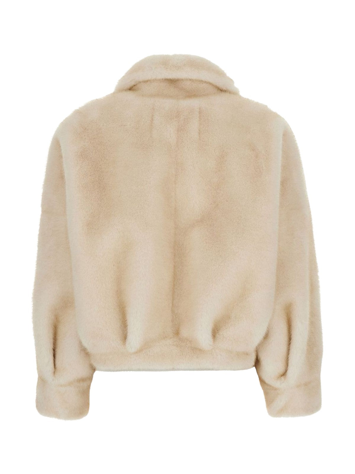 Giacca corta in pelliccia sintetica con zip<BR/> VALENTINI 1972 4104 VANILLA 
