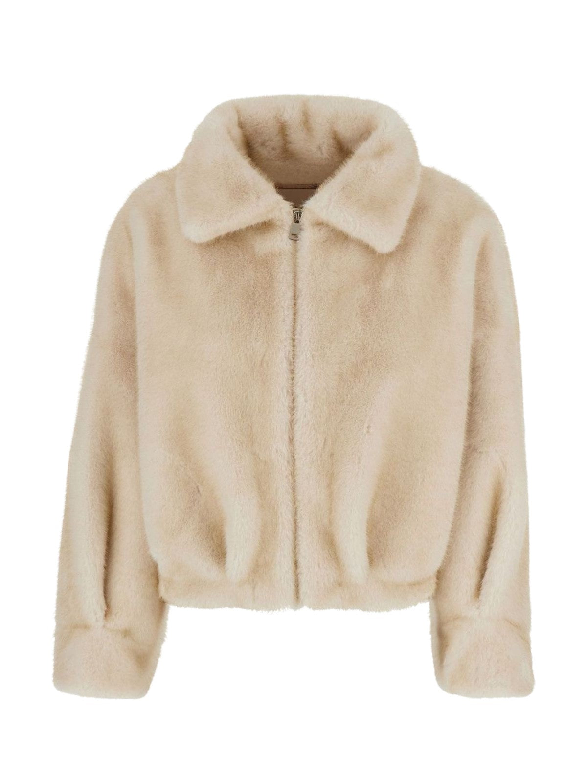Giacca corta in pelliccia sintetica con zip<BR/> VALENTINI 1972 4104 VANILLA 
