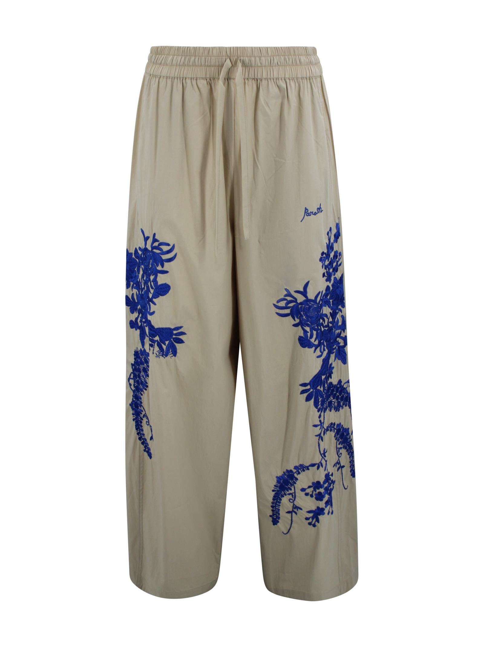 Pantalone leggero a gamba ampia con ricamo P.A.R.O.S.H. D230767R 004 