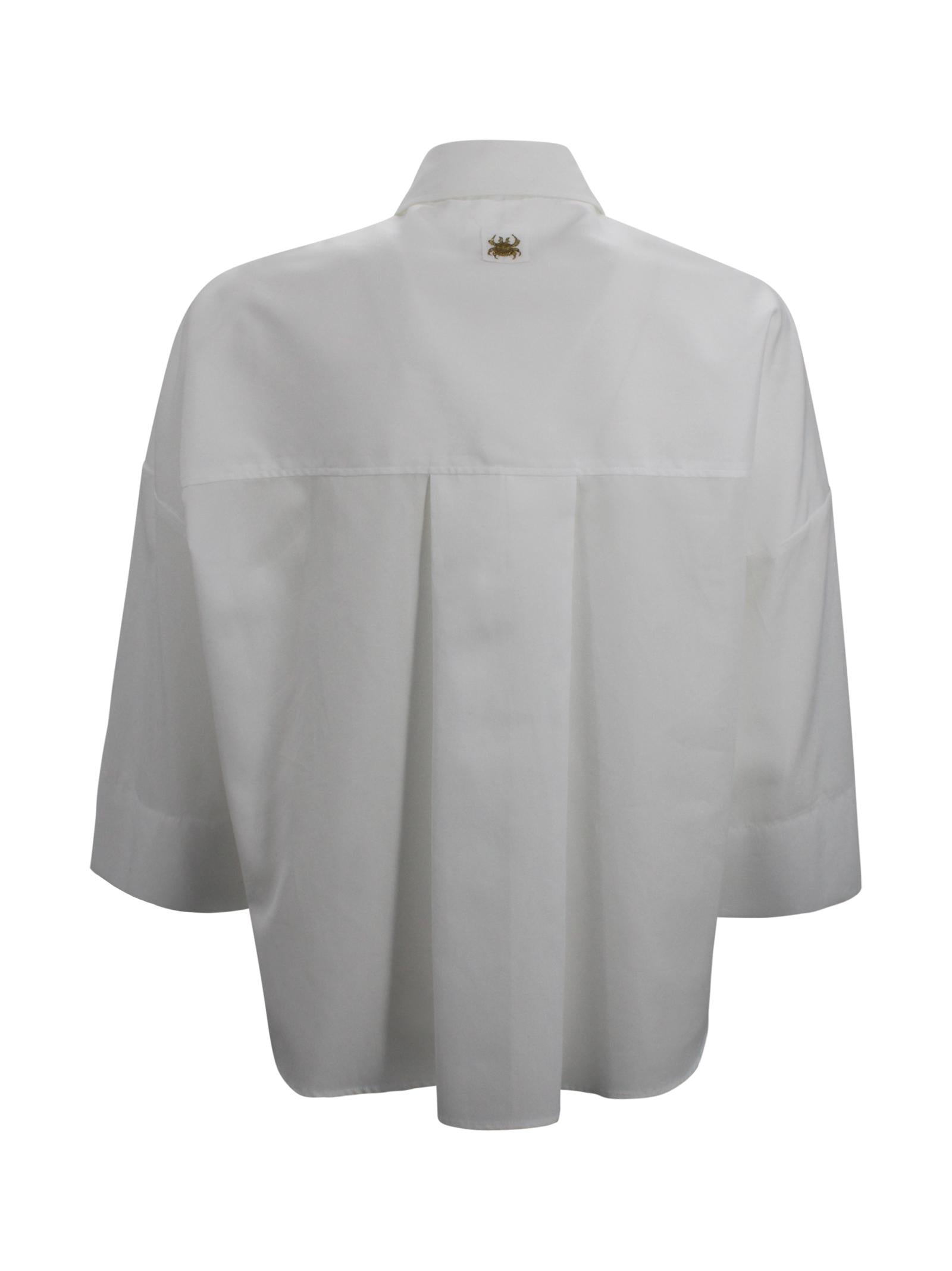 Camicia in cotone con maniche a tre quarti Trame Auree SOPHIE P001U100 