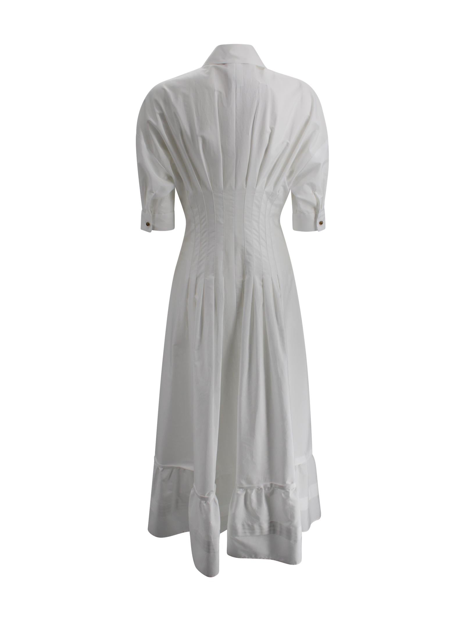 Abito Lungo Fit and Flare in Popeline di Cotone Max Mara Studio 2616221032600 001 