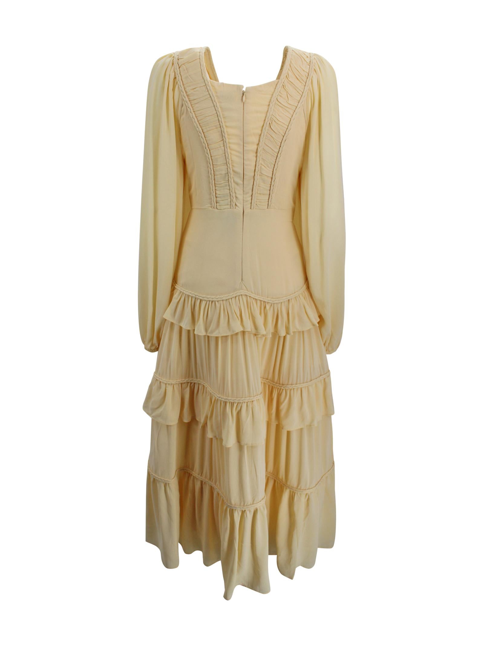 Abito maxi con ruches Butter Yellow Farm Rio 349155 L0032 