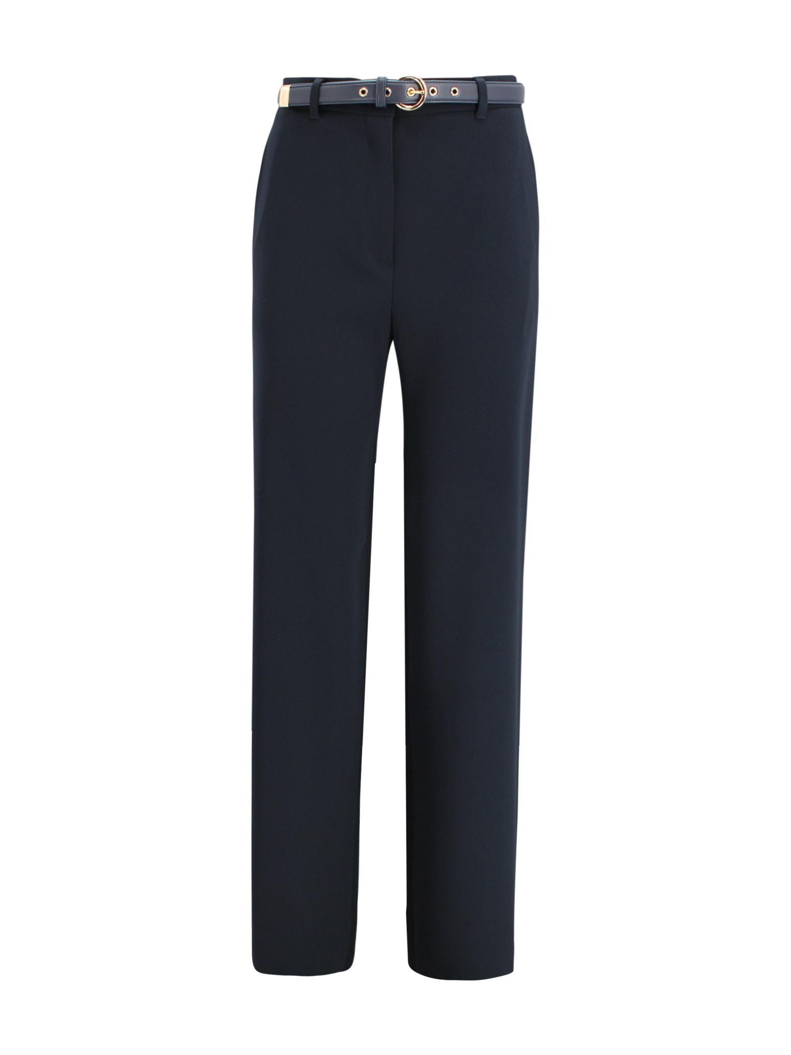 Pantalone wide leg in cady con cintura in nappa Max Mara Studio 2616131025600 005 